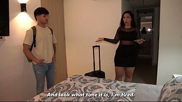 Thumbnail of Stepmom Sarah Black shares a hotel bed with her stepson